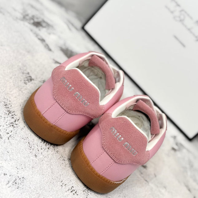 RETRO SNEAKERS IN PINK LAMBSKIN MIX SUEDE