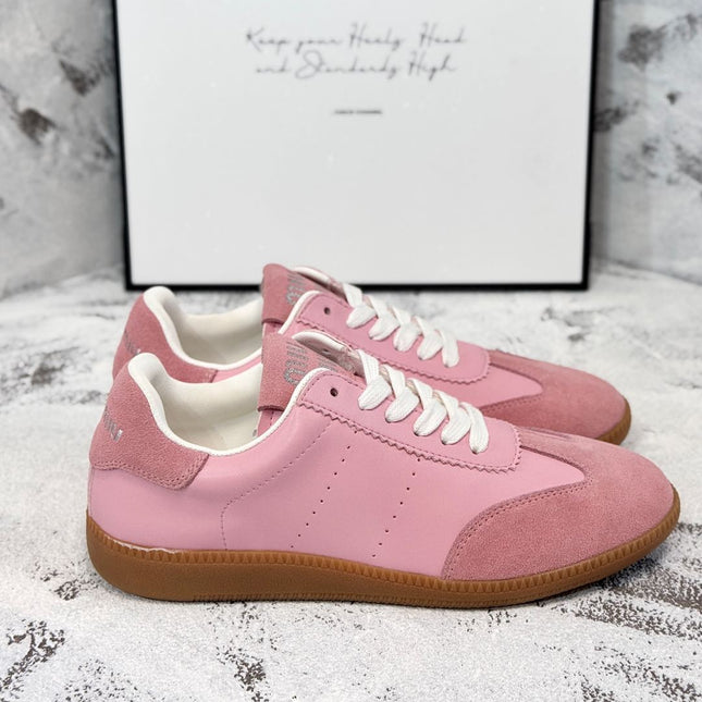 RETRO SNEAKERS IN PINK LAMBSKIN MIX SUEDE
