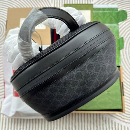 BACKPACK 44 IN GRAY MONOGRAM CANVAS AND BLACK LEATHER TRIM