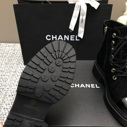 SHORT BOOTS BLACK SUEDE LAMBSKIN