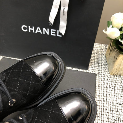 SHORT BOOTS BLACK SUEDE LAMBSKIN