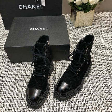 SHORT BOOTS BLACK SUEDE LAMBSKIN