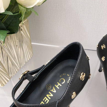 MARY JANE BLACK LAMBSKIN ATTACH METAL