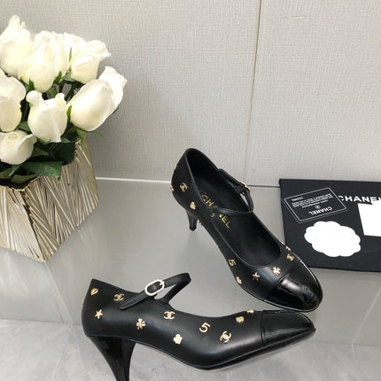 MARY JANE BLACK LAMBSKIN ATTACH METAL