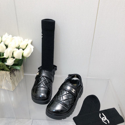 CHUNKY PLATFORM SHEARLING SLIPPER BLACK LAMBSKIN