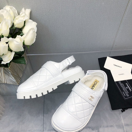 CHUNKY PLATFORM SHEARLING SLIPPER WHITE LAMBSKIN