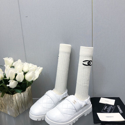 CHUNKY PLATFORM SHEARLING SLIPPER WHITE LAMBSKIN