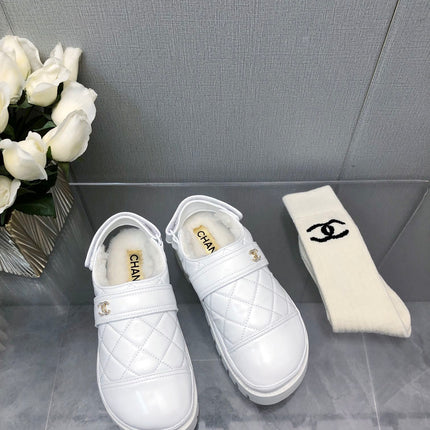 CHUNKY PLATFORM SHEARLING SLIPPER WHITE LAMBSKIN