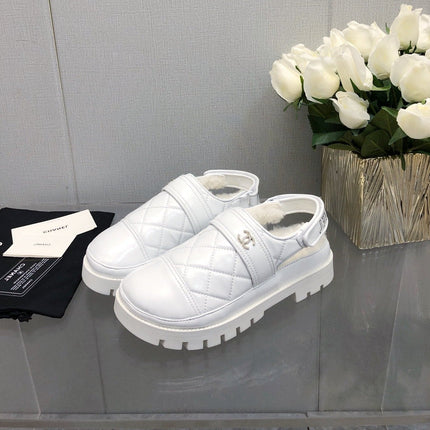 CHUNKY PLATFORM SHEARLING SLIPPER WHITE LAMBSKIN