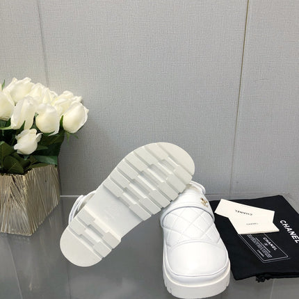 CHUNKY PLATFORM SHEARLING SLIPPER WHITE LAMBSKIN