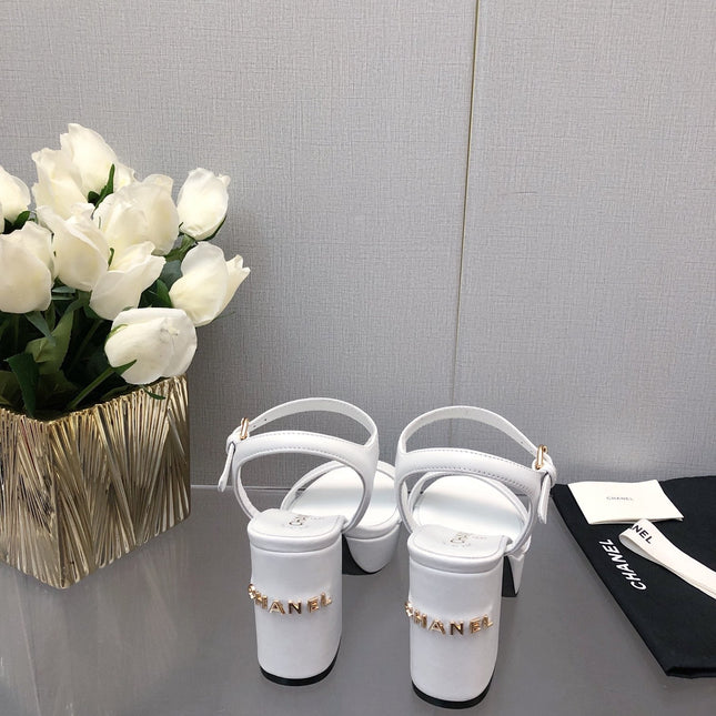 BLOCK HEEL 9 CM SANDAL IN WHITE LAMBSKIN