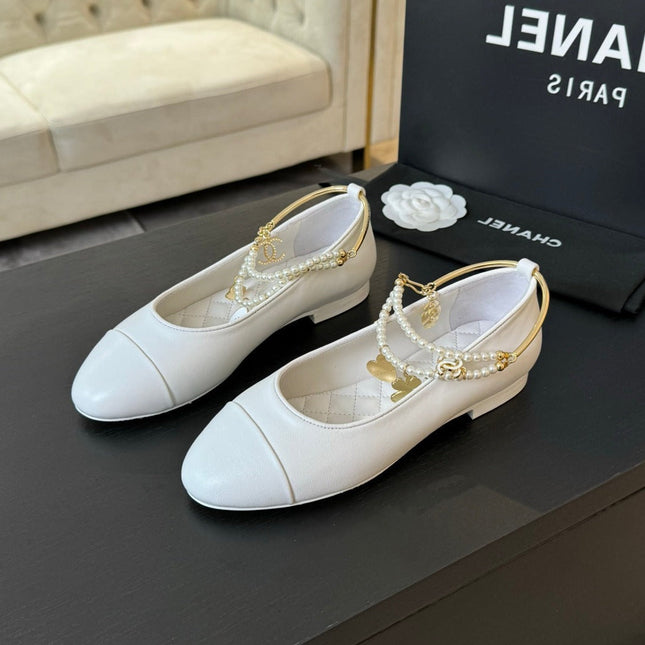 Double Strap Chunky Heel Mary Jane Shoes White