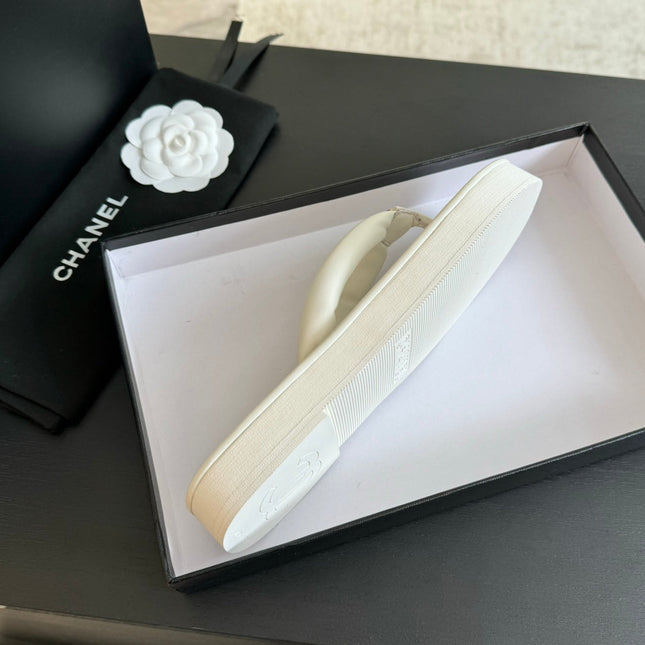 Thick-soled Flip-Flops Lambskin White