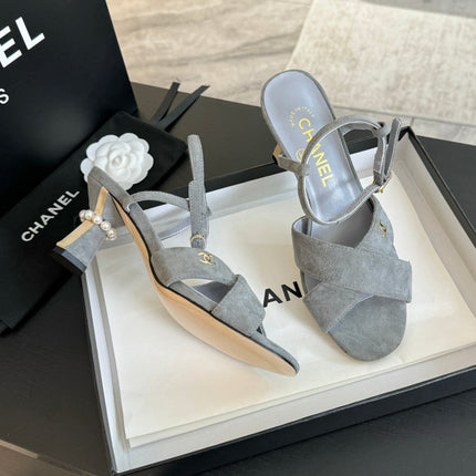 High Sandals Lambskin Gray