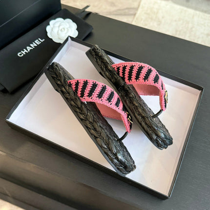 Double C Hottest Knit Flip-Flops Black Pink