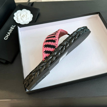 Double C Hottest Knit Flip-Flops Black Pink