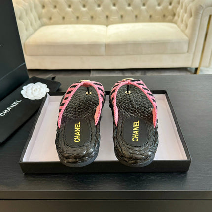 Double C Hottest Knit Flip-Flops Black Pink