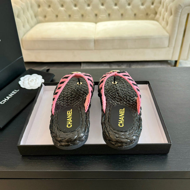 Double C Hottest Knit Flip-Flops Black Pink