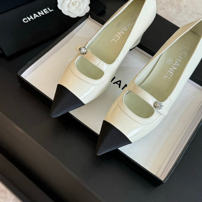 Double C WOMEN'S SHOES SPIRIT TOE White Lambskin