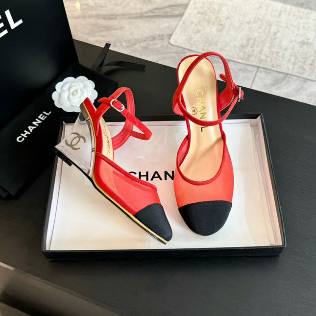 Waterproof Platform High Heels Transparent Heel Mesh Candy Red Black