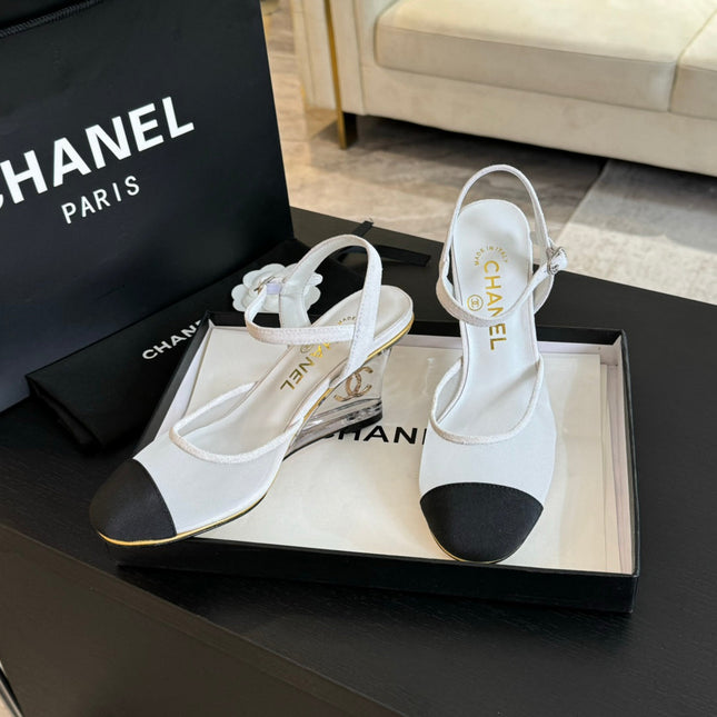 Waterproof Platform High Heels Transparent Heel Mesh White
