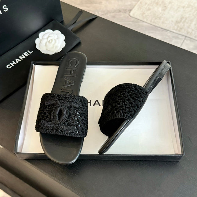 Slippers Black Lambskin