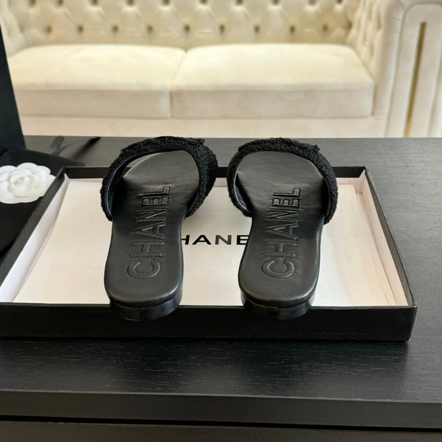 Slippers Black Lambskin
