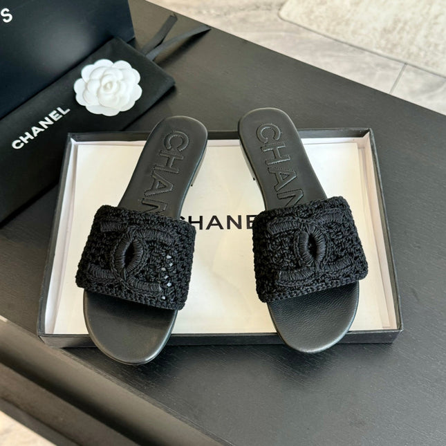Slippers Black Lambskin