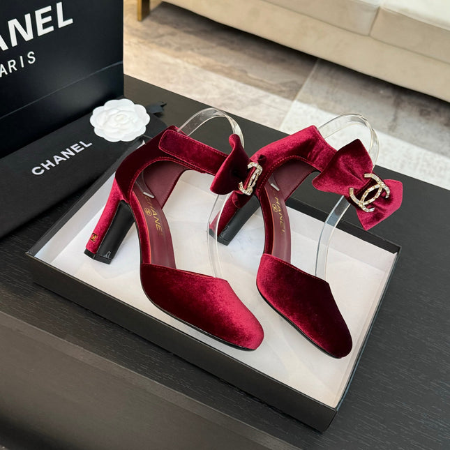 HIGH MARRY JANE IN CHERRY RED VELVET