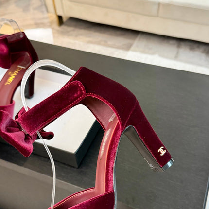 HIGH MARRY JANE IN CHERRY RED VELVET