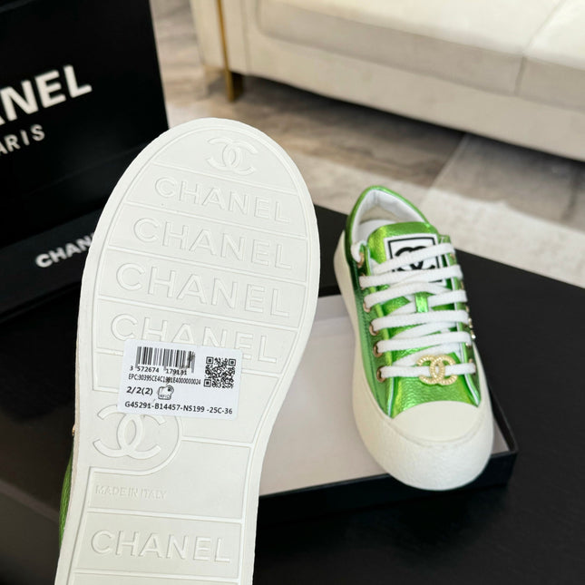 BIG-HEAD COOKIE SHOES IN EMERALD GREEN LAMBSKIN