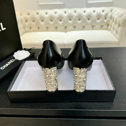 HIGH HEEL 85 MM SANDALS IN BLACK CALFSKIN AND FABRIC