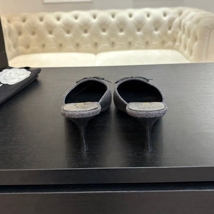 HIGH HEEL MULE 65 MM IN MOUSE GRAY FELT COTH