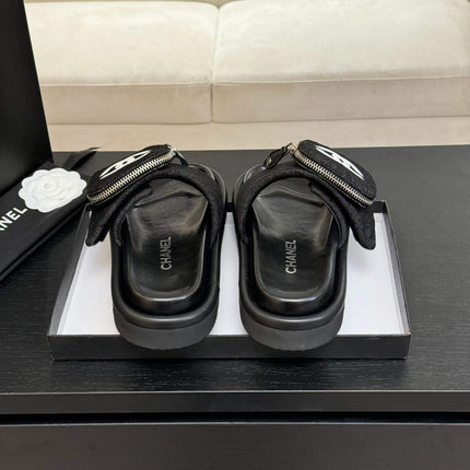 SLIDE IN BLACK DENIM FABRIC 45 MM