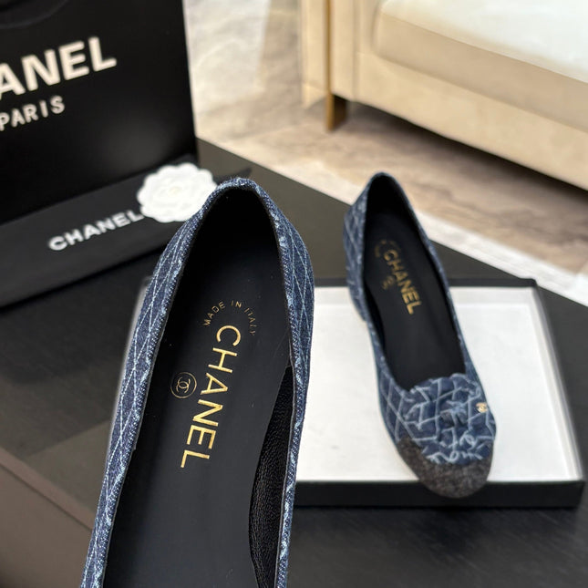 CAMELLIA BALLERINAS BLUE DENIM