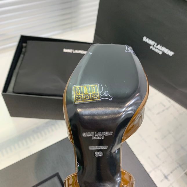 SL FISH MOUTH SANDAL PUMP BRONZE POLISHED CALFSKIN