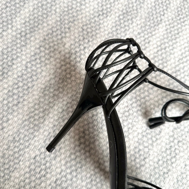 YSL HIGH HEEL 90MM IN BLACK CALFSKIN GOLD HARDWARE