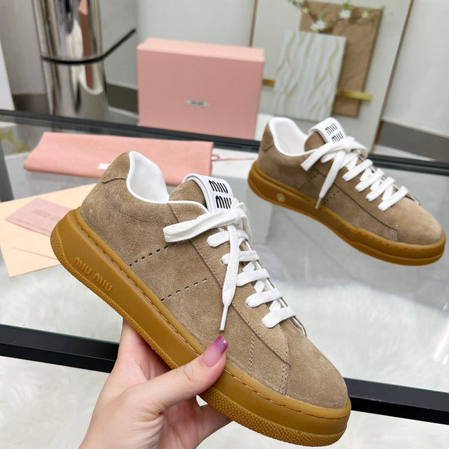 ECRU SNEAKERS IN BROWN BLEACHED SUEDE