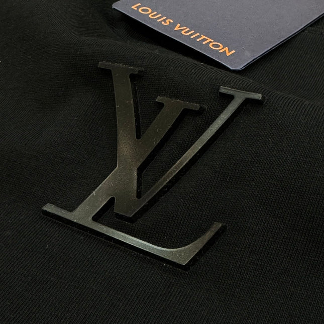 LV T-SHIRT IN BLACK MODAL COTTON 238790