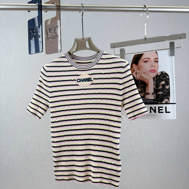 Chanel T- Shirt Pink Yellow mix Black Tencel 232702