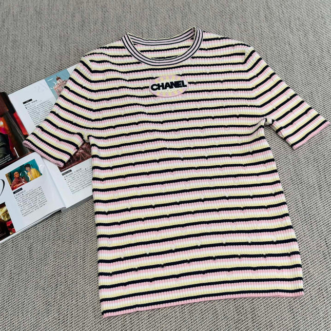 Chanel T- Shirt Pink Yellow mix Black Tencel 232702