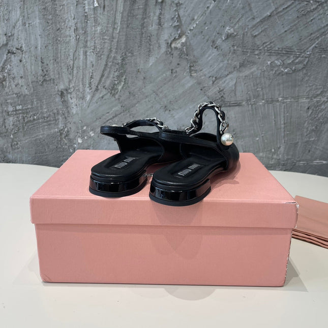 SMALL SQUARE HEAD MARY JANE SANDAL BLACK CALFSKIN