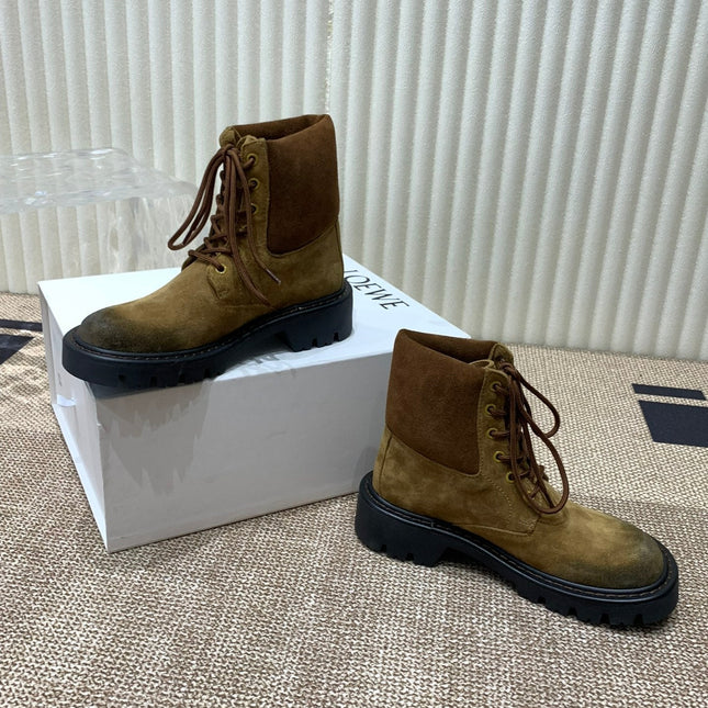 LW SIERRA COMBAT BOOT AMBER AND BLACK SUEDE