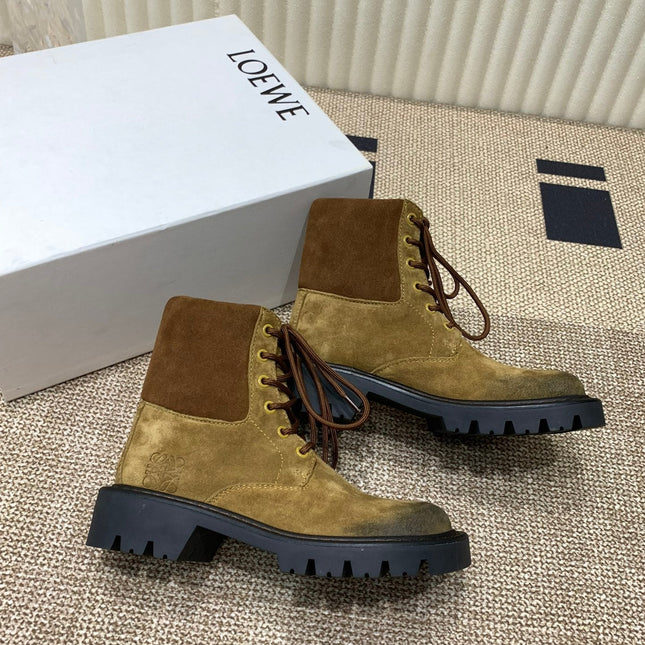 LW SIERRA COMBAT BOOT AMBER AND BLACK SUEDE
