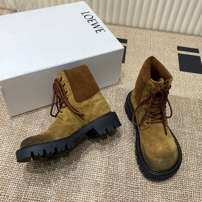 LW SIERRA COMBAT BOOT AMBER AND BLACK SUEDE