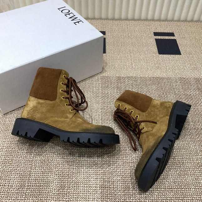 LW SIERRA COMBAT BOOT AMBER AND BLACK SUEDE