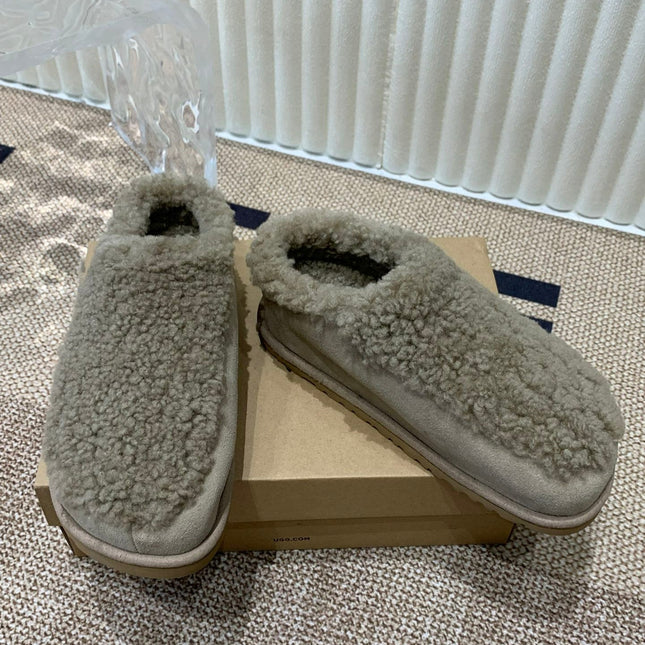 TASMAN MAXI CURLY IN SMOKE GRAY SUEDE AND SHEARLING