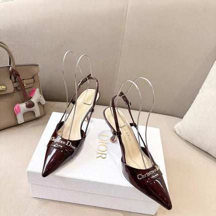 MY DD SLINGBACK PUMP 85MM IN BURGUNDY RED CALFSKIN