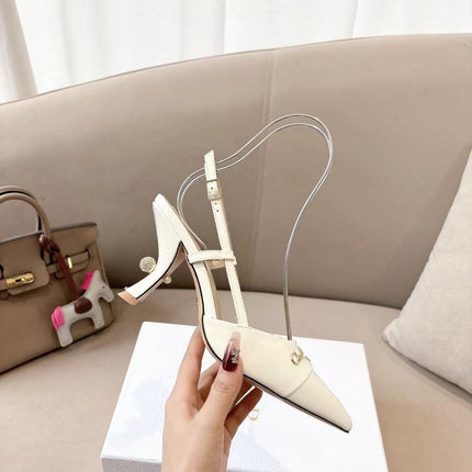 MY DD SLINGBACK PUMP 85MM IN WHITE CALFSKIN