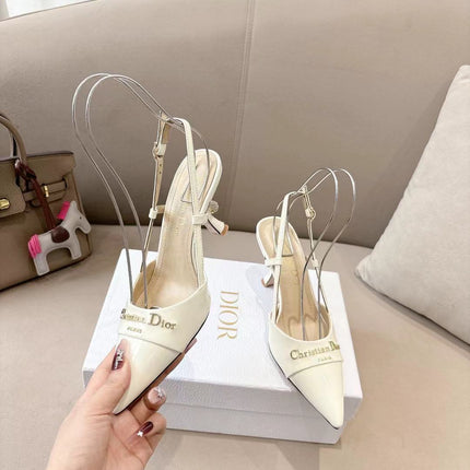 MY DD SLINGBACK PUMP 85MM IN WHITE CALFSKIN